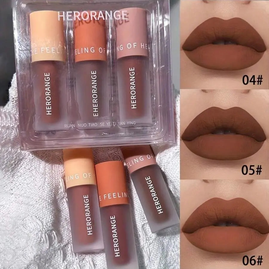6Pc Velvet Lip Mousse Set - 2-In-1 Matte Lip & Eye Tint with Desaturated Nude Shades Longwear Non-Drying Waterproof All-Day Wear Ideal for Fall Festivities Halloween Parties & Gift Giving Vegan Formula for Teens Cosmetic!