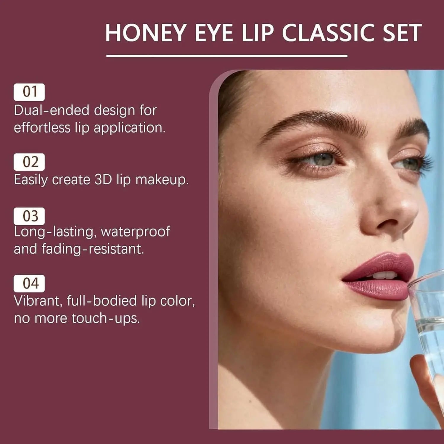 Black Honey Lip & Eye Bundle Set, Almost Lipstick Honey + High Impact Mascara, Black Tinted Lip Balm, Sheer Hydrating Lipstick, Non-Sticky Soft-Shine Finish, for Facial and Lips Care (1Set)