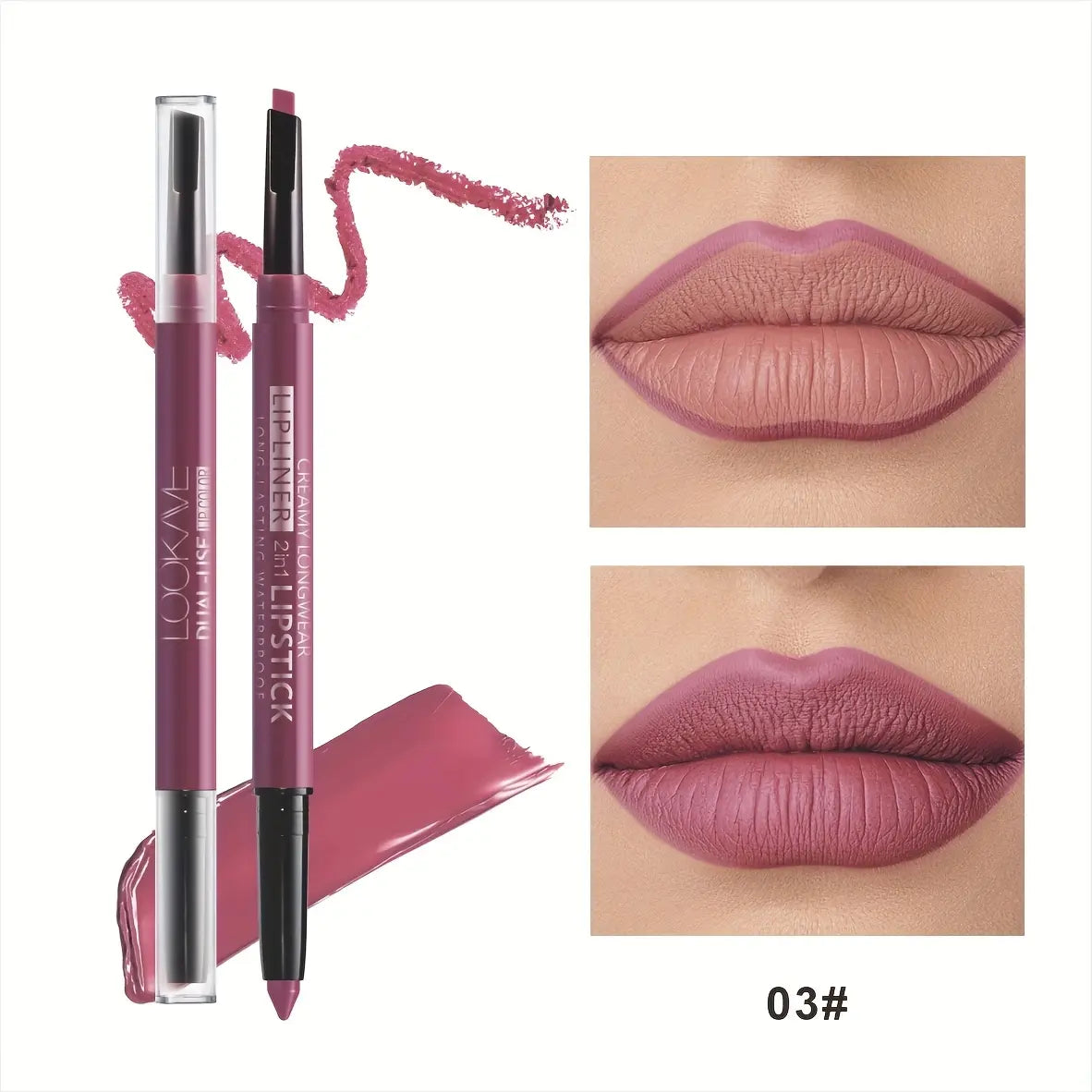 Dual Use Lip Color Matte Lip Liner Makeup Set Waterproof Long Lasting Lipstick Pencil Non Stick Cup Glossy Smooth Lip Tint Easy to Use Beauty Daily Cosmetic