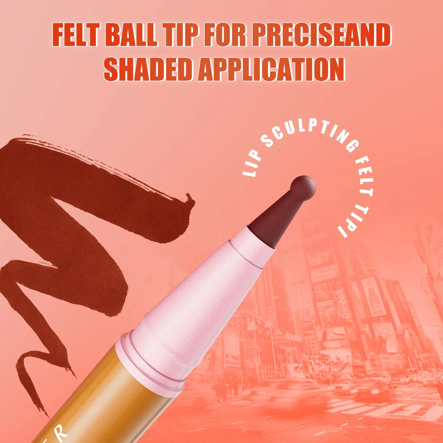 Precision Lip Liner Stain - Super Matte Labial Line Pen, Long-Lasting Color Fixation, Smudge-Proof Silky Lip Definer, 8 Sexy Nudes