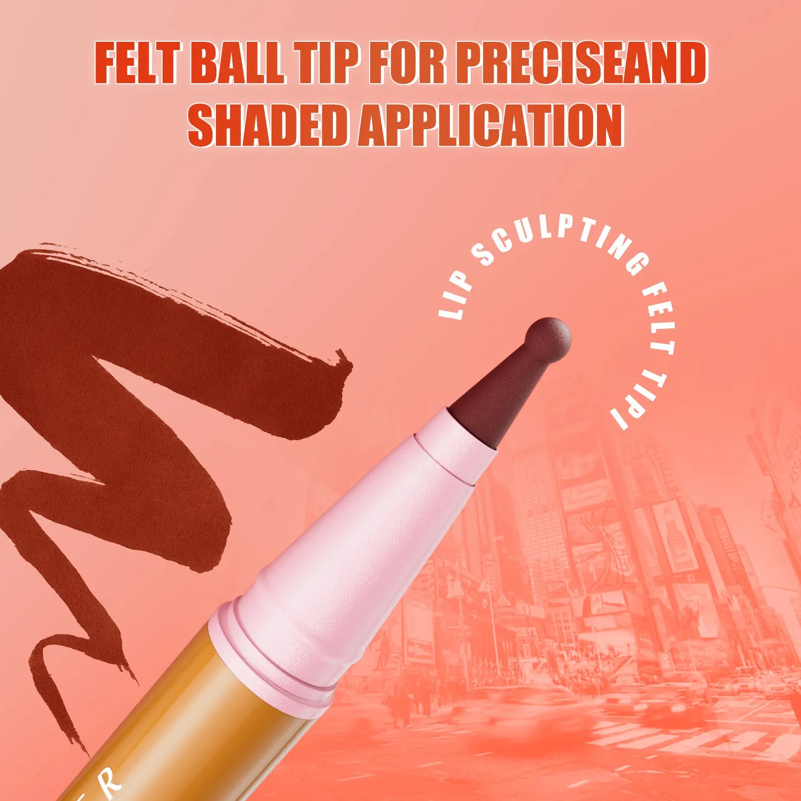 Precision Lip Liner Stain - Super Matte Labial Line Pen, Long-Lasting Color Fixation, Smudge-Proof Silky Lip Definer, 8 Sexy Nudes