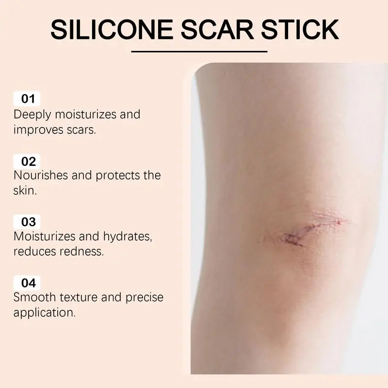 Scar Solutions Silicone Scar Stick for Face and Body 60% Soothing Moisturizing Gentle on All Skin Types Easy-To-Use Stick Design 6G