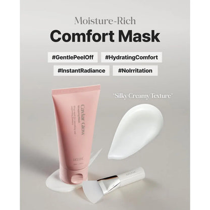 Delere Caviar Glow Collagen Wrapping Mask | Korean Peel off Face Mask for Glowing Skin and Visible Skin Tightening, 3.4Oz