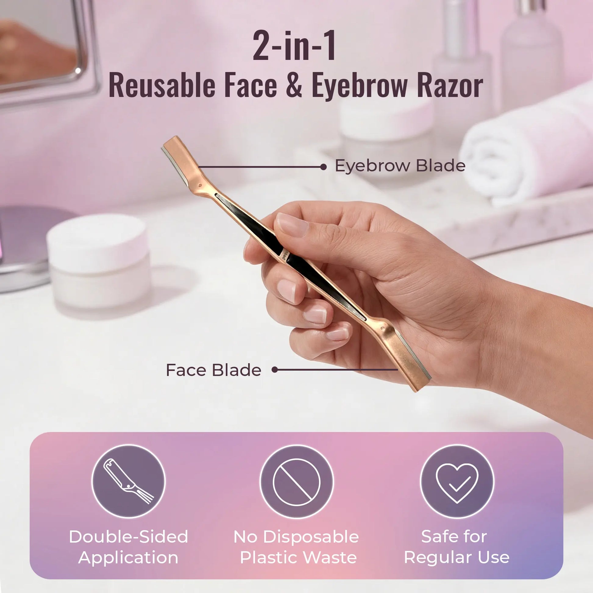 2-In-1 Dermaplane Razor for Women Face Razors for Women, Eye Brow Razors & Face Shaver for Women