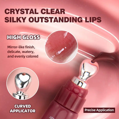 Two-In-One Lip Gloss Essence, Moisturizing Non-Greasy, Contains Vitamin E, Brightening and Nourishing, Day and Night Use