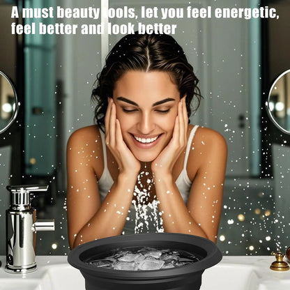 Ice Tray-Face Bowl for Ice with Built-In – Collapsible Silicone Facial Ice Bath Bowl for Cold Plunge Therapy, Skin Tightening Portable Spa Tool for Home & Travel Ice Bath Bowl, Facial Plunge Bowl for Skin Tightening
