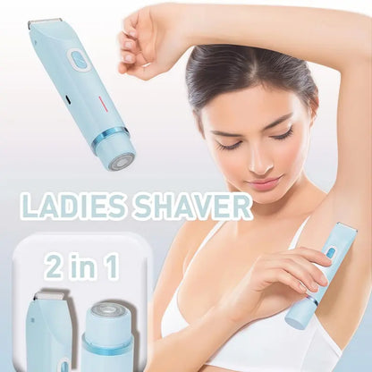 Home USB Hair Removal Dual Head Electric Cordless Body Shaver, Portable Painless Hair Removal Device, Electric Women'S Bikini Shaver, Suitable for Shaving Legs, Arms, and Armpits