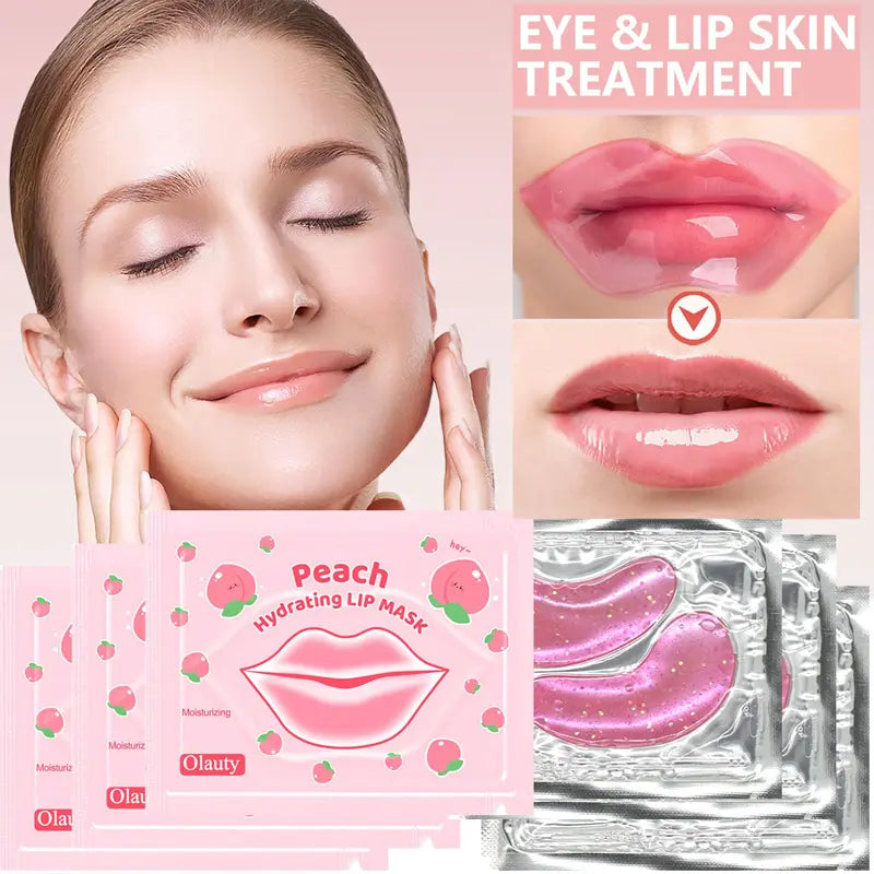 30Pcs Crystal Collagen Eye Mask & Lip Mask Set, Effectively Nourishes the Lip & Eye Skin, Travel Size Gel Mask, Perfect Gift for Your Girlfriend and Mother for Birthday, Mother'S Day, Valentine'S Day or Christmas(15Pcs Eye Mask + 15Pcs Lip Mask)