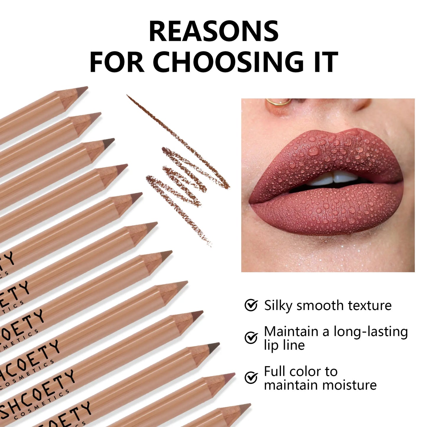 12 Pcs Nude Lip Liner Set, Natural Wood Lip Pencil Kit, Creamy Smooth Matte Formula, Long-Lasting Smudge-Resistant Lip Contour Pencils for Defined Lip Shape, Easy to Apply, Blend and Layer for Daily.
