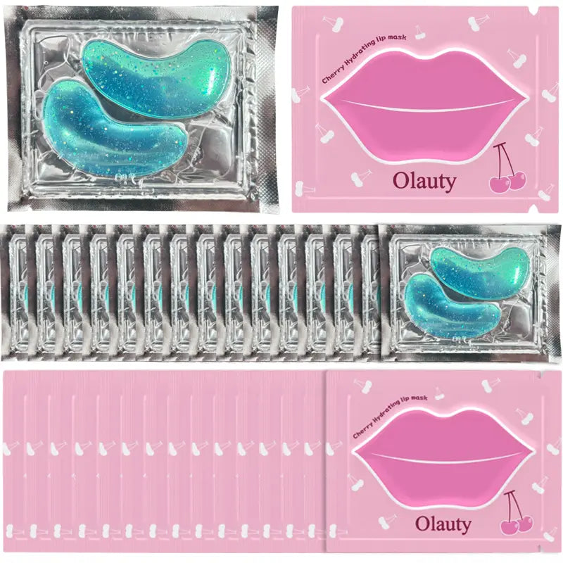 30Pcs Crystal Collagen Eye Mask & Lip Mask Set, Effectively Nourishes the Lip & Eye Skin, Travel Size Gel Mask, Perfect Gift for Your Girlfriend and Mother for Birthday, Mother'S Day, Valentine'S Day or Christmas(15Pcs Eye Mask + 15Pcs Lip Mask)