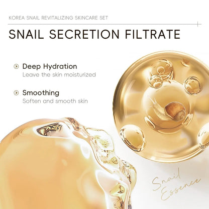 Snail Collagen Skin Care Kit, 1 Set Facial Cleanser, Toner, Serum, Eye Cream, Essence Cream and Mask, Moisturizing Hydrating Moisturize Hydrate Skin Care Set for Women