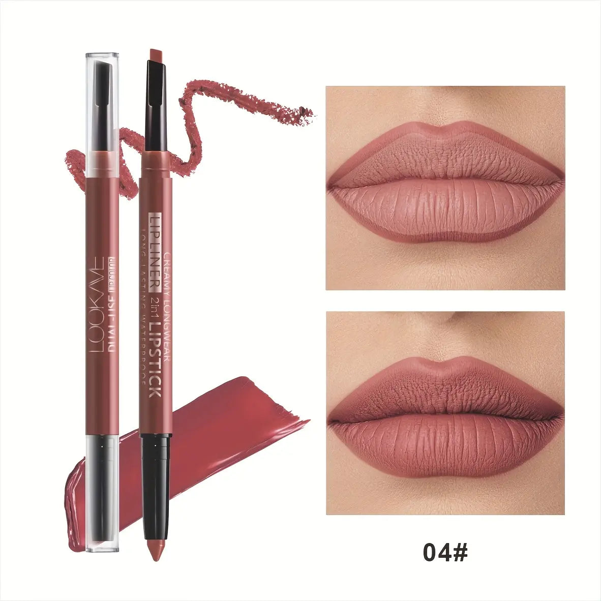 Dual Use Lip Color Matte Lip Liner Makeup Set Waterproof Long Lasting Lipstick Pencil Non Stick Cup Glossy Smooth Lip Tint Easy to Use Beauty Daily Cosmetic