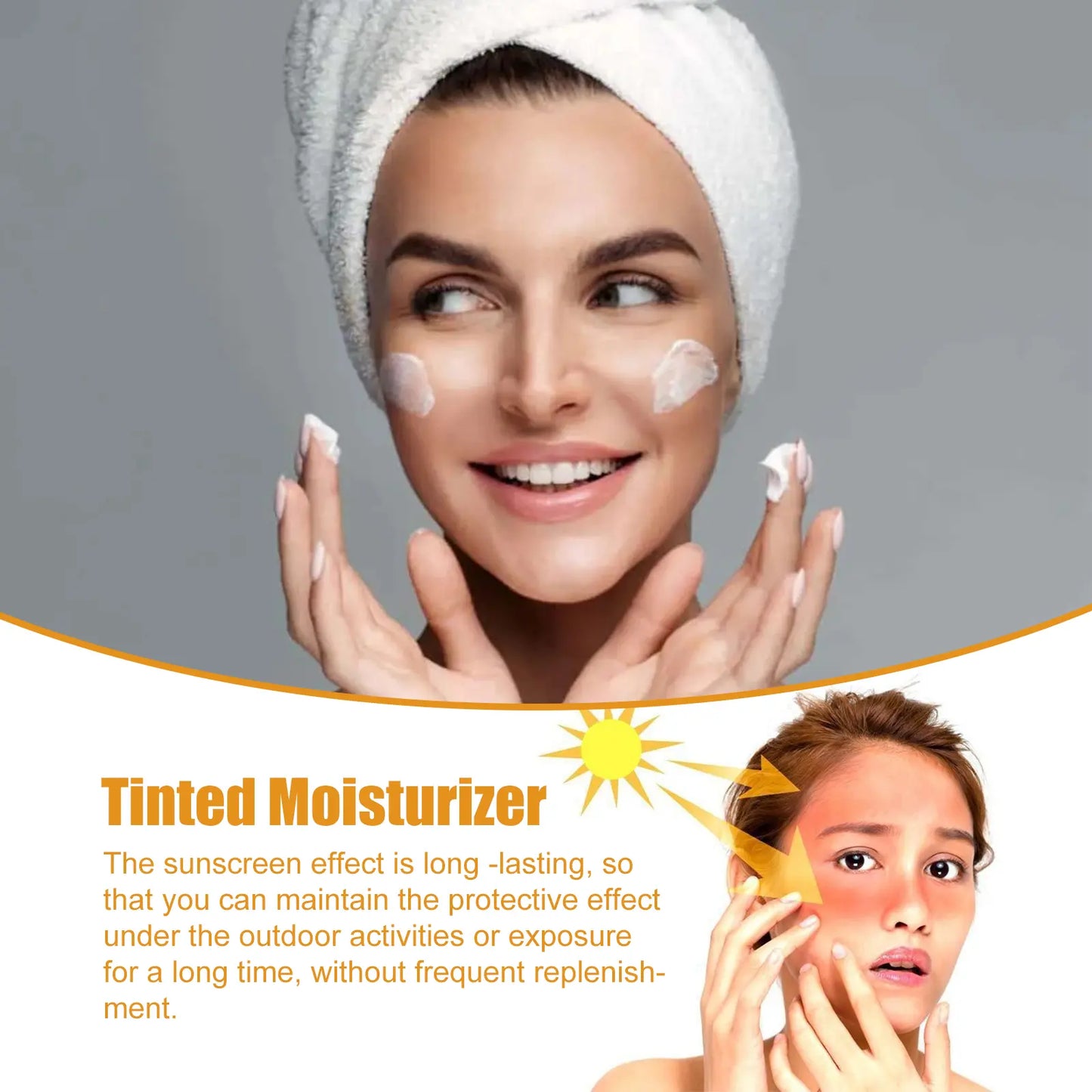 Universal Tinted Sunscreen SPF50+ PA+++ - Moisturizing Sun Lotion with Natural Light Coverage Protective
