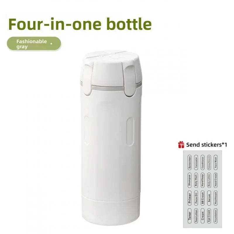4-In-1 Portable Cosmetic Shampoo Dispensing Bottle Storage Bottle Plastic Travel Friendly Compact Design, Easy to Carry