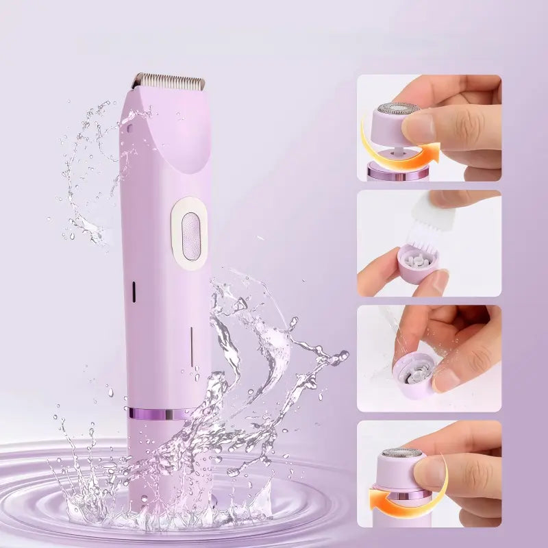 Home USB Hair Removal Dual Head Electric Cordless Body Shaver, Portable Painless Hair Removal Device, Electric Women'S Bikini Shaver, Suitable for Shaving Legs, Arms, and Armpits