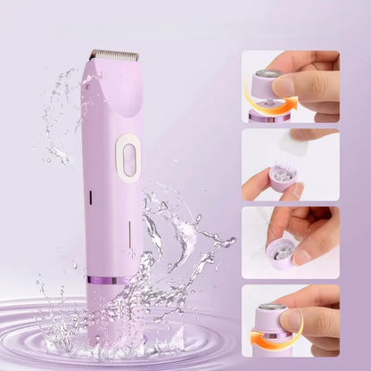 Home USB Hair Removal Dual Head Electric Cordless Body Shaver, Portable Painless Hair Removal Device, Electric Women'S Bikini Shaver, Suitable for Shaving Legs, Arms, and Armpits