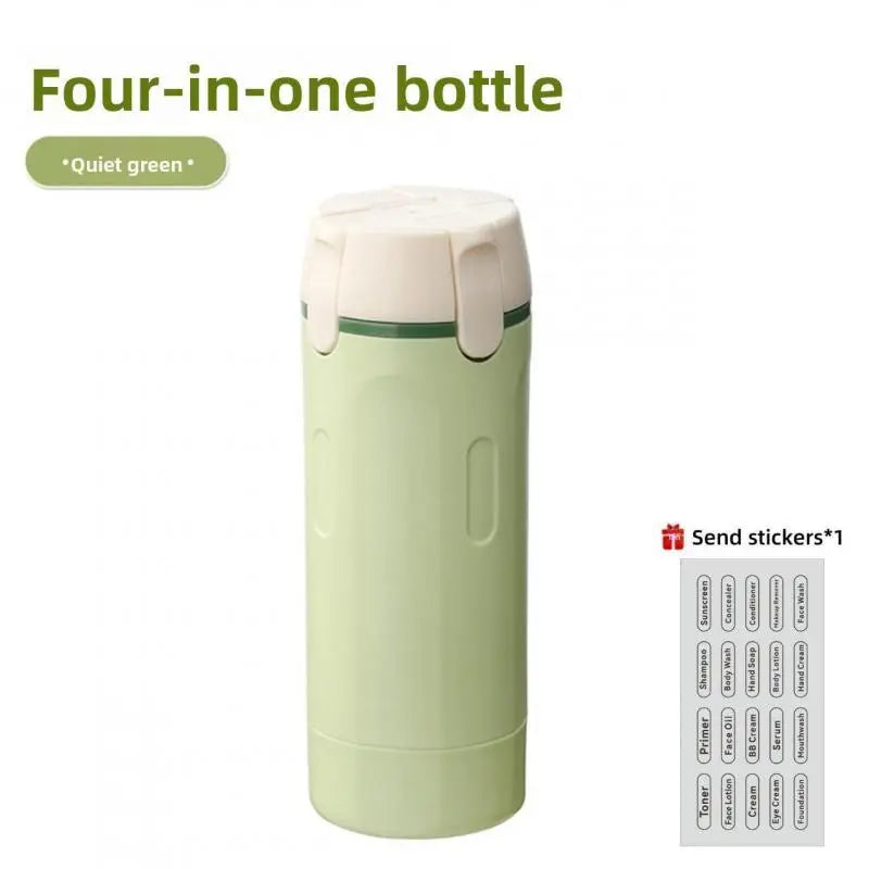 4-In-1 Portable Cosmetic Shampoo Dispensing Bottle Storage Bottle Plastic Travel Friendly Compact Design, Easy to Carry