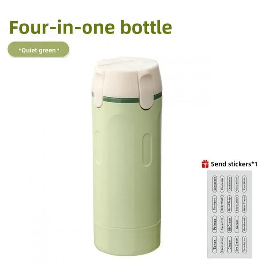 4-In-1 Portable Cosmetic Shampoo Dispensing Bottle Storage Bottle Plastic Travel Friendly Compact Design, Easy to Carry