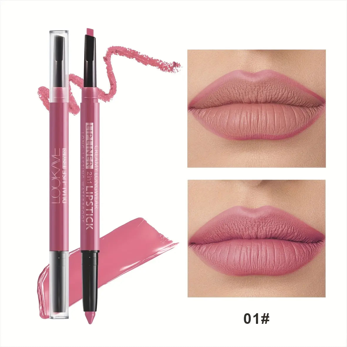 Dual Use Lip Color Matte Lip Liner Makeup Set Waterproof Long Lasting Lipstick Pencil Non Stick Cup Glossy Smooth Lip Tint Easy to Use Beauty Daily Cosmetic