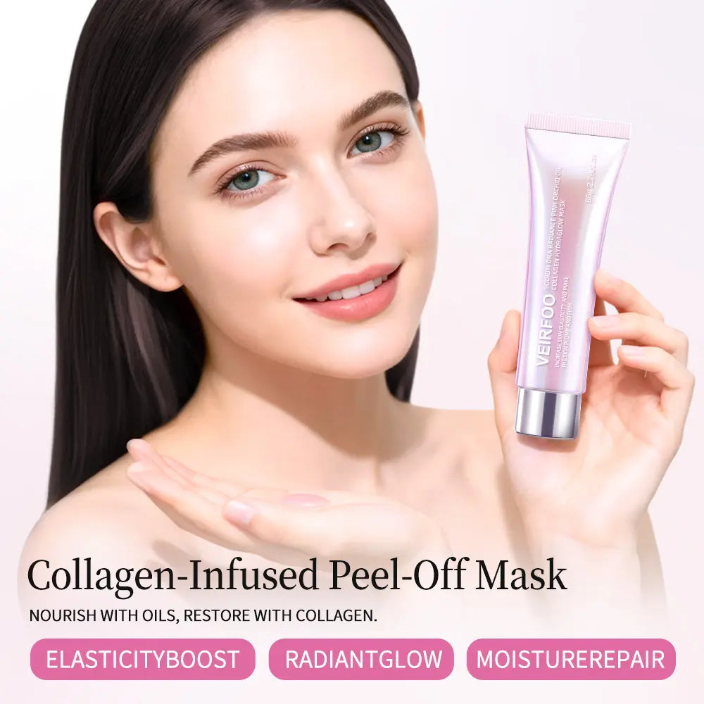 【Veirfoo】Korean Brands Sodium DNA Radiance Pink Orchid Oil Collagen Hydraglow Mask for Radiant Skin Hydration and Elasticity 65G