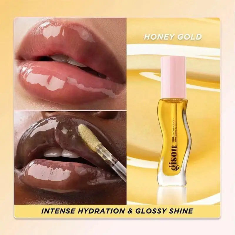 GS Honey Infused Lip Oil, Hydrating and Nourishing Lip Moisturizer for Dry Lips, Long-Lasting Lip Care, Smooth Hydrating Formula, High-Shine, Pigmented, Great-Smelling