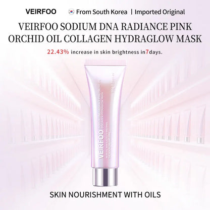 【Veirfoo】Korean Brands Sodium DNA Radiance Pink Orchid Oil Collagen Hydraglow Mask for Radiant Skin Hydration and Elasticity 65G