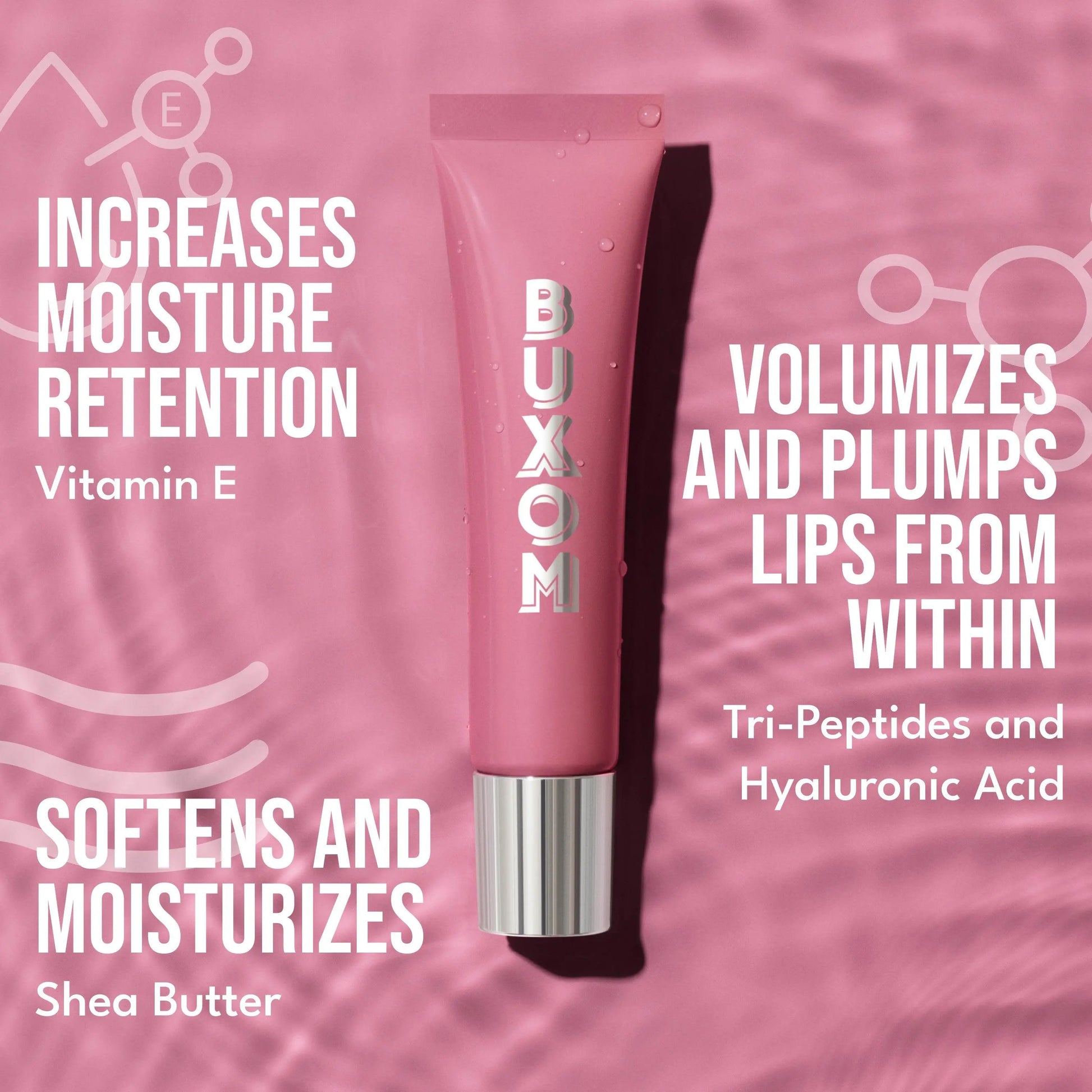 BUXOM Power-Full Plumping Peptide Lip Tint - Hydrating Lip Balm, Plumping Gloss