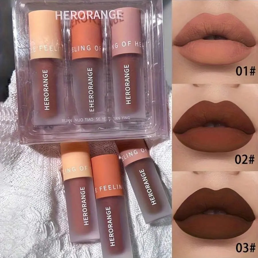 6Pc Velvet Lip Mousse Set - 2-In-1 Matte Lip & Eye Tint with Desaturated Nude Shades Longwear Non-Drying Waterproof All-Day Wear Ideal for Fall Festivities Halloween Parties & Gift Giving Vegan Formula for Teens Cosmetic！