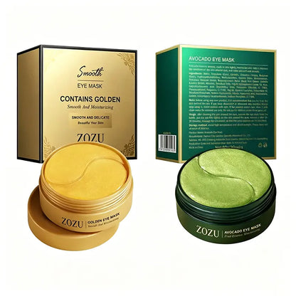 Avocado & Gold under Eye Patches 60 Pcs Day Night Eye Mask for Dark Circles Puffiness Hydrating Brightening Firming Eye Patches anti Aging Eye Care Skin Care