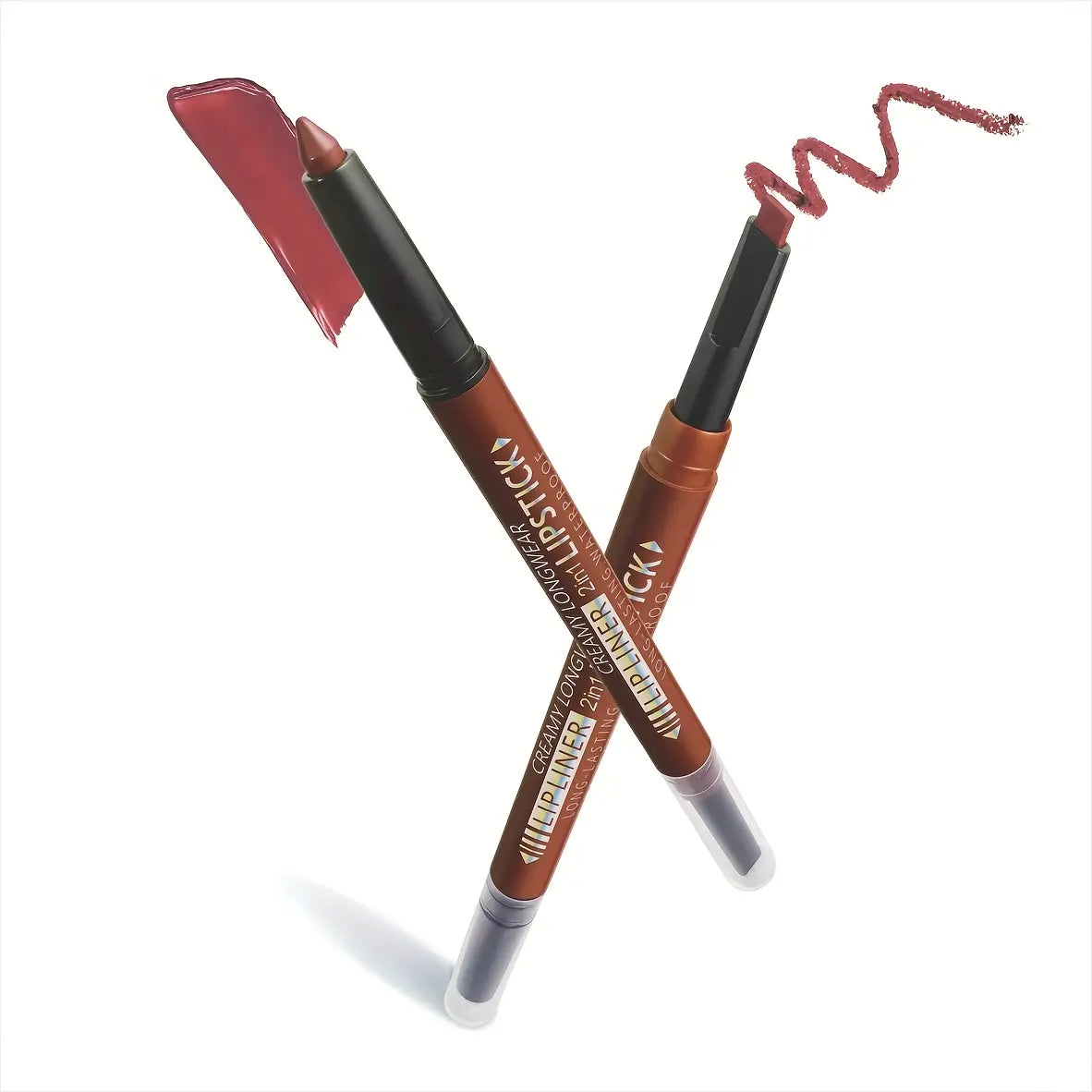 Dual Use Lip Color Matte Lip Liner Makeup Set Waterproof Long Lasting Lipstick Pencil Non Stick Cup Glossy Smooth Lip Tint Easy to Use Beauty Daily Cosmetic