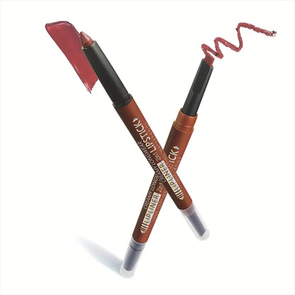 Dual Use Lip Color Matte Lip Liner Makeup Set Waterproof Long Lasting Lipstick Pencil Non Stick Cup Glossy Smooth Lip Tint Easy to Use Beauty Daily Cosmetic