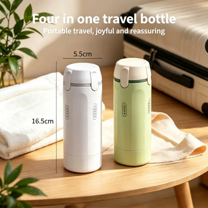 4-In-1 Portable Cosmetic Shampoo Dispensing Bottle Storage Bottle Plastic Travel Friendly Compact Design, Easy to Carry