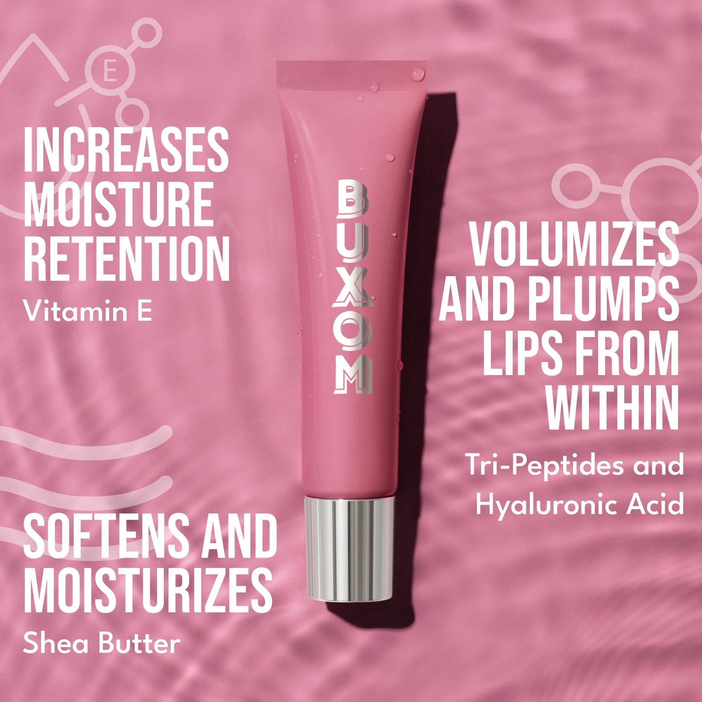 BUXOM Power-Full Plumping Peptide Duo - Lip Tint + Peptide Lip Treatment - 36HR Hydration