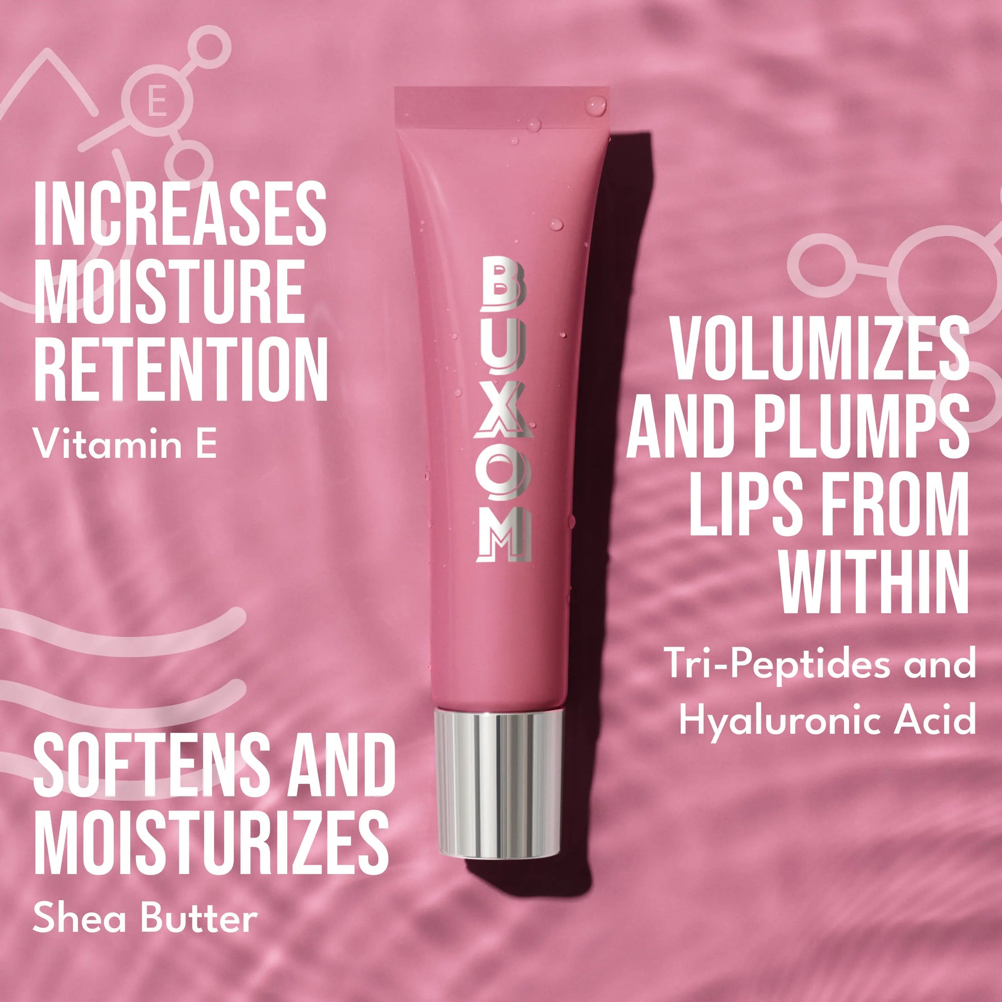 BUXOM Power-Full Plumping Peptide Duo - Lip Tint + Peptide Lip Treatment - 36HR Hydration