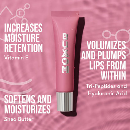 BUXOM Power-Full Plumping Peptide Duo - Lip Tint + Peptide Lip Treatment - 36HR Hydration