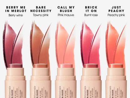 Bareminerals Dew It All Duo: Dew in One Cheek and Lip Stick + Daily Dewy Sunscreen Mineral SPF 30 - Balm Makeup