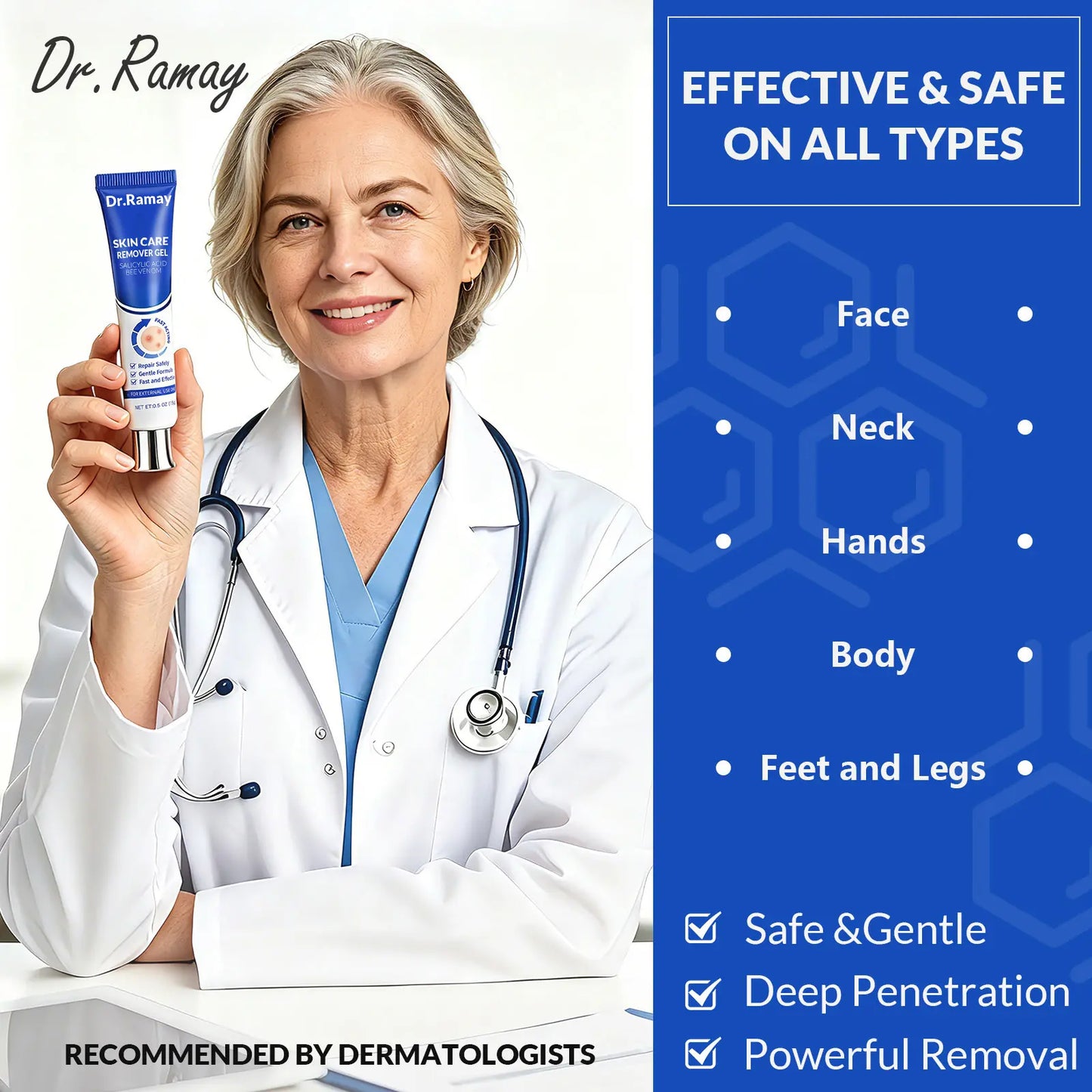 Skin Care Remover Gel , Exfoliating Body Cream for Rough Skin, Gentle Face & Body Moisturizer