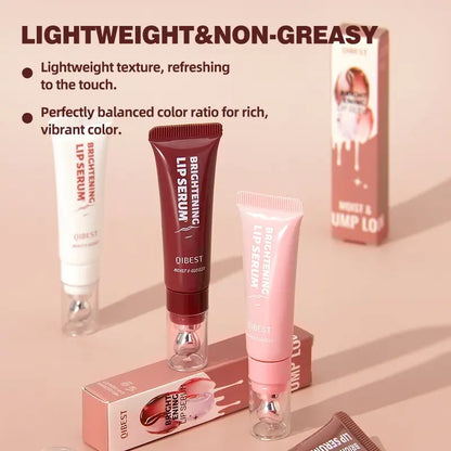 Two-In-One Lip Gloss Essence, Moisturizing Non-Greasy, Contains Vitamin E, Brightening and Nourishing, Day and Night Use
