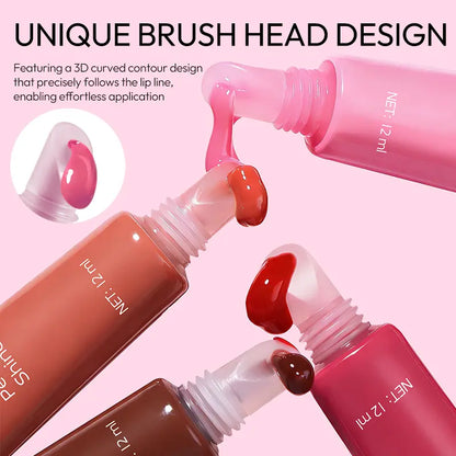 Glossy Lip Gloss, Lip Tint, and Liquid Lip Balm in 6 Shades. Lightweight, Moisturizing, and Luminous, with Long-Lasting Shine and a Natural Finish. Perfect for Any Occasion. Makes a Great Gift.