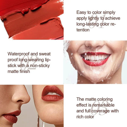6-Piece Velvet Matte Lipstick Set, Long-Lasting High Pigmentation, Waterproof, Non-Staining, Perfect Makeup Gift for Women, Lip Kit Sets