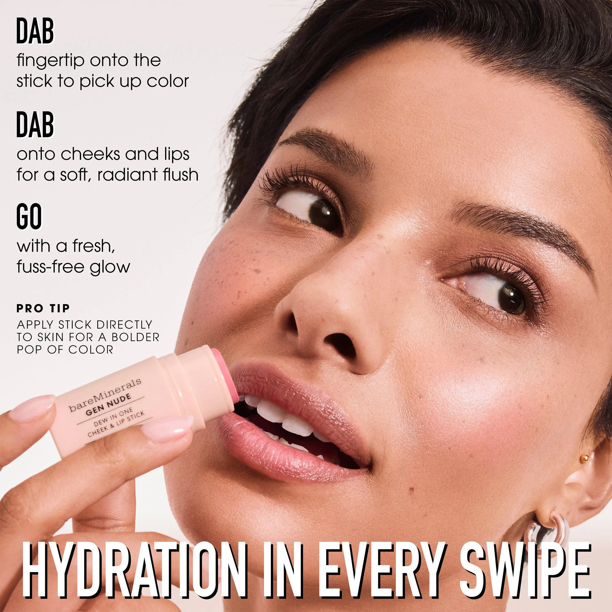 Bareminerals GEN NUDE Dew in One Cheek & Lip Stick - Muti-Use, Portable, Hydrating Formula for Smoother Lips and Cheeks