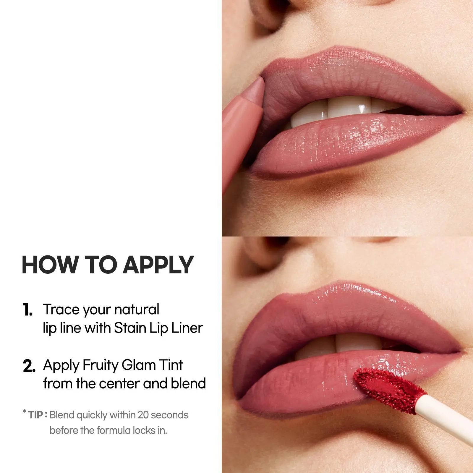 [Laka] Easy Glide Lip Liner & Fruity Glam Tint Duo – Defined Shape, Juicy Gloss in One Duo, Summervibes