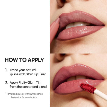 [Laka] Easy Glide Lip Liner & Fruity Glam Tint Duo – Defined Shape, Juicy Gloss in One Duo, Summervibes