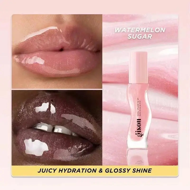 GS Honey Infused Lip Oil, Hydrating and Nourishing Lip Moisturizer for Dry Lips, Long-Lasting Lip Care, Smooth Hydrating Formula, High-Shine, Pigmented, Great-Smelling