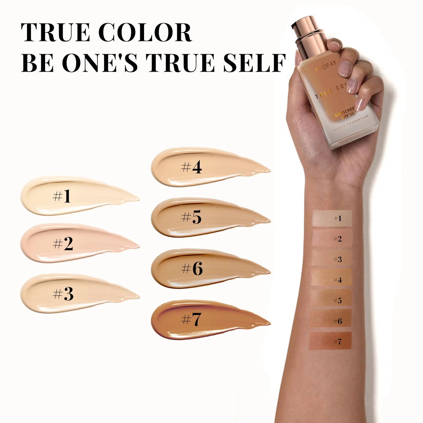PHOFAY Tinted Foundation SPF 30 Sunscreen – Instantly Covers Acne Marks, Scars & Redness, Natural Matte Finish, Anti-Blue Light, 24H Wear, Waterproof Sweatproof, Lightweight Breathable, 98% Hide Imperfections, 91% Soften Wrinkles, True Color No Cakey