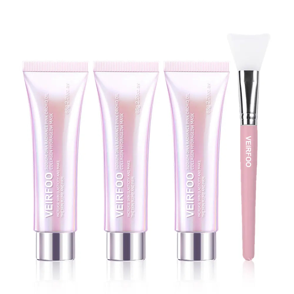 【Veirfoo】Korean Brands Sodium DNA Radiance Pink Orchid Oil Collagen Hydraglow Mask for Radiant Skin Hydration and Elasticity 65G