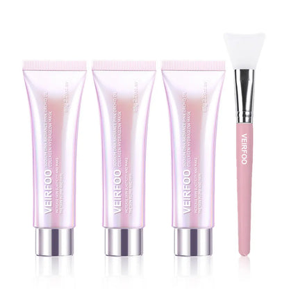 【Veirfoo】Korean Brands Sodium DNA Radiance Pink Orchid Oil Collagen Hydraglow Mask for Radiant Skin Hydration and Elasticity 65G