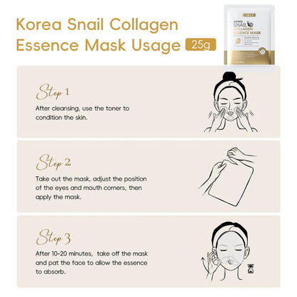 Snail Collagen Skin Care Kit, 1 Set Facial Cleanser, Toner, Serum, Eye Cream, Essence Cream and Mask, Moisturizing Hydrating Moisturize Hydrate Skin Care Set for Women