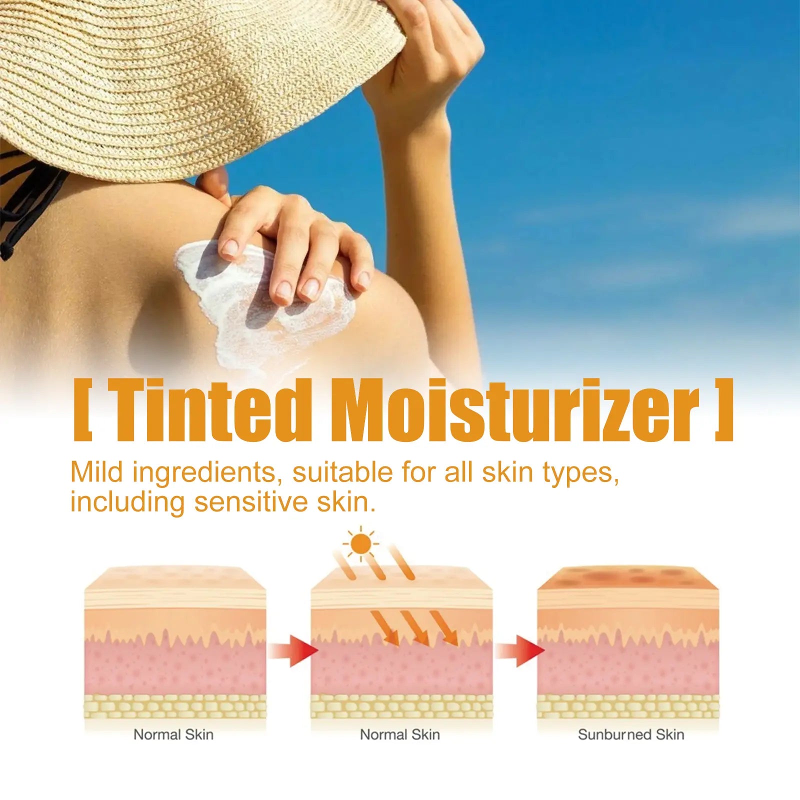 Universal Tinted Sunscreen SPF50+ PA+++ - Moisturizing Sun Lotion with Natural Light Coverage Protective