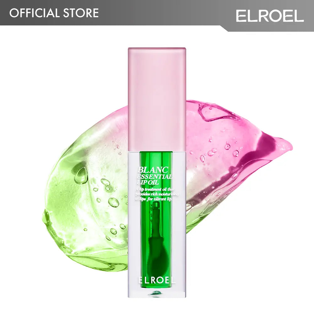 ELROEL Blanc Essential Lip Oil - Official Product 50HR Moisturizing & Hydrating Korean Lip Gloss Makeup with 6 Botanical Extracts - Lightweight, Non-Sticky Clear Essence Overnight Repair 0.15 Fl Oz #Summervibes